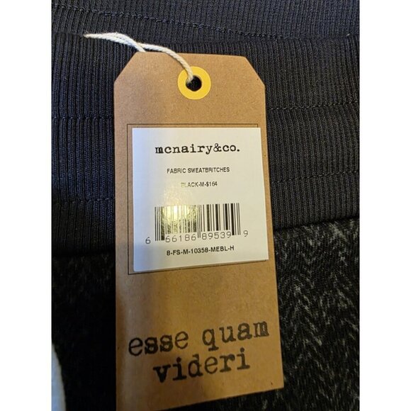 Mcnairy & Co Sweatpants Mens sz M Black Gray Chevron Streetwear Cuffed Heavy NWT - Picture 11 of 11